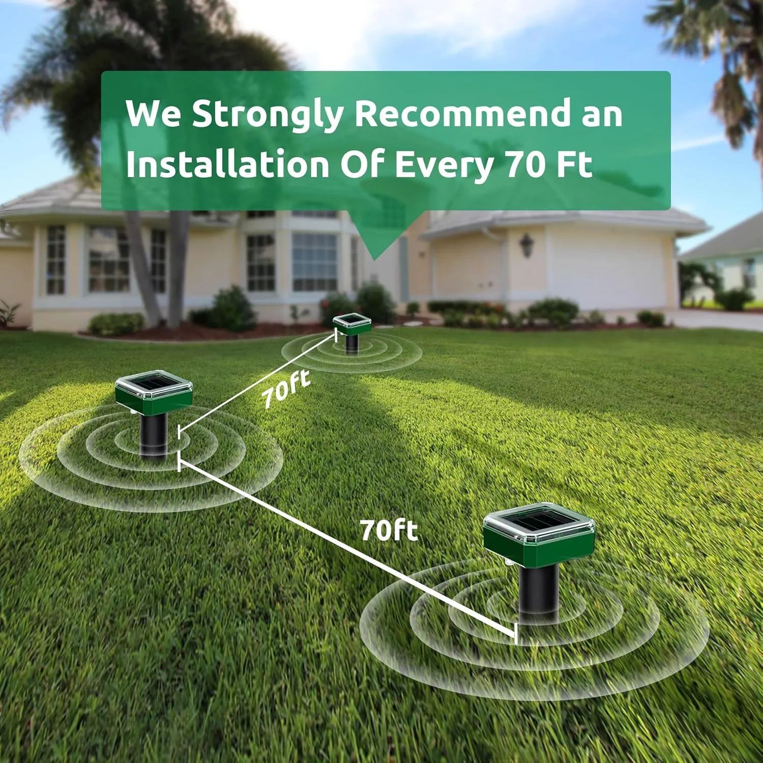 4 Pack Mole Repellent for Lawns Solar Powered Groundhog Spikes, Ultrasonic Mole Stakes for Yard, Waterproof Gopher Repellent to Get Rid of Gopher, Vole and Snake for Farm