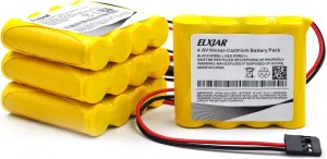 (4-Pack) Receiver RX Battery Pack with Hitec Connectors, 4.8V 1000mAh Ni-CD Rechargeable for RC Airplanes, RC Aircrafts, Compatible with Hitec, Futaba, JR Receivers