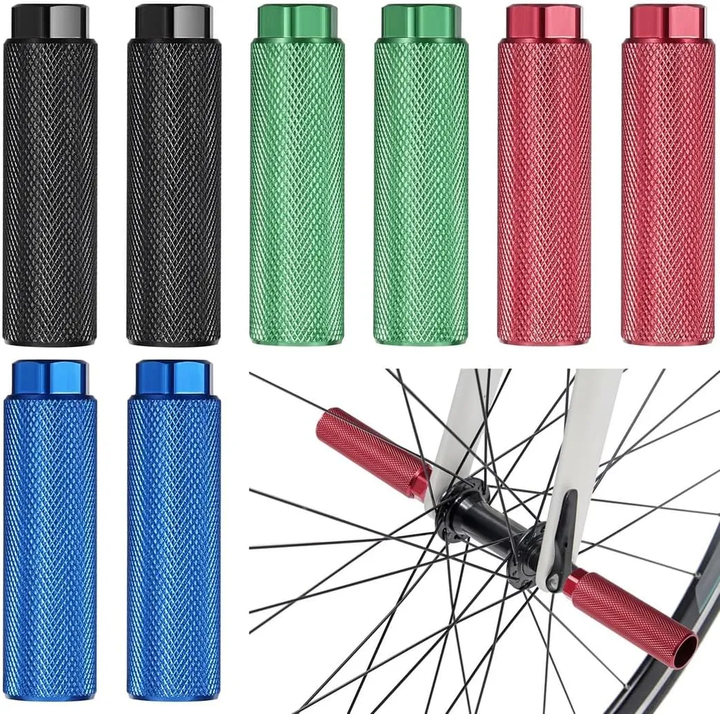 4 Pairs Foot Pegs, Aluminum Alloy Non-Skid Rear Stands, Compatible With Bmx, Mountain, Road S, 3/8In Axle