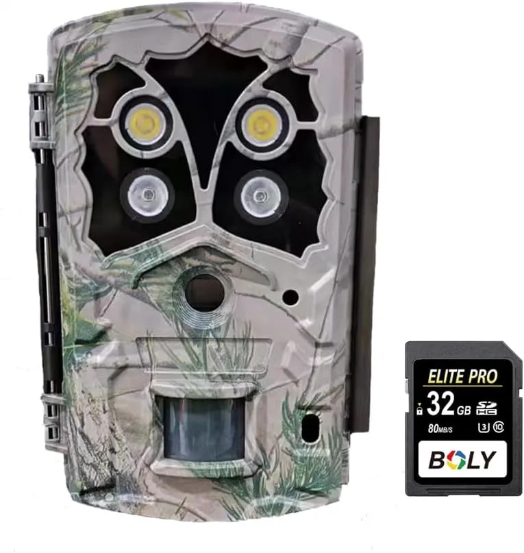 45MP 4K Trail Camera Hunting Camera Outdoor Game Camera Dual Flash 940nm LEDs and White LED Long Standby time (LY590-D4K/SD)