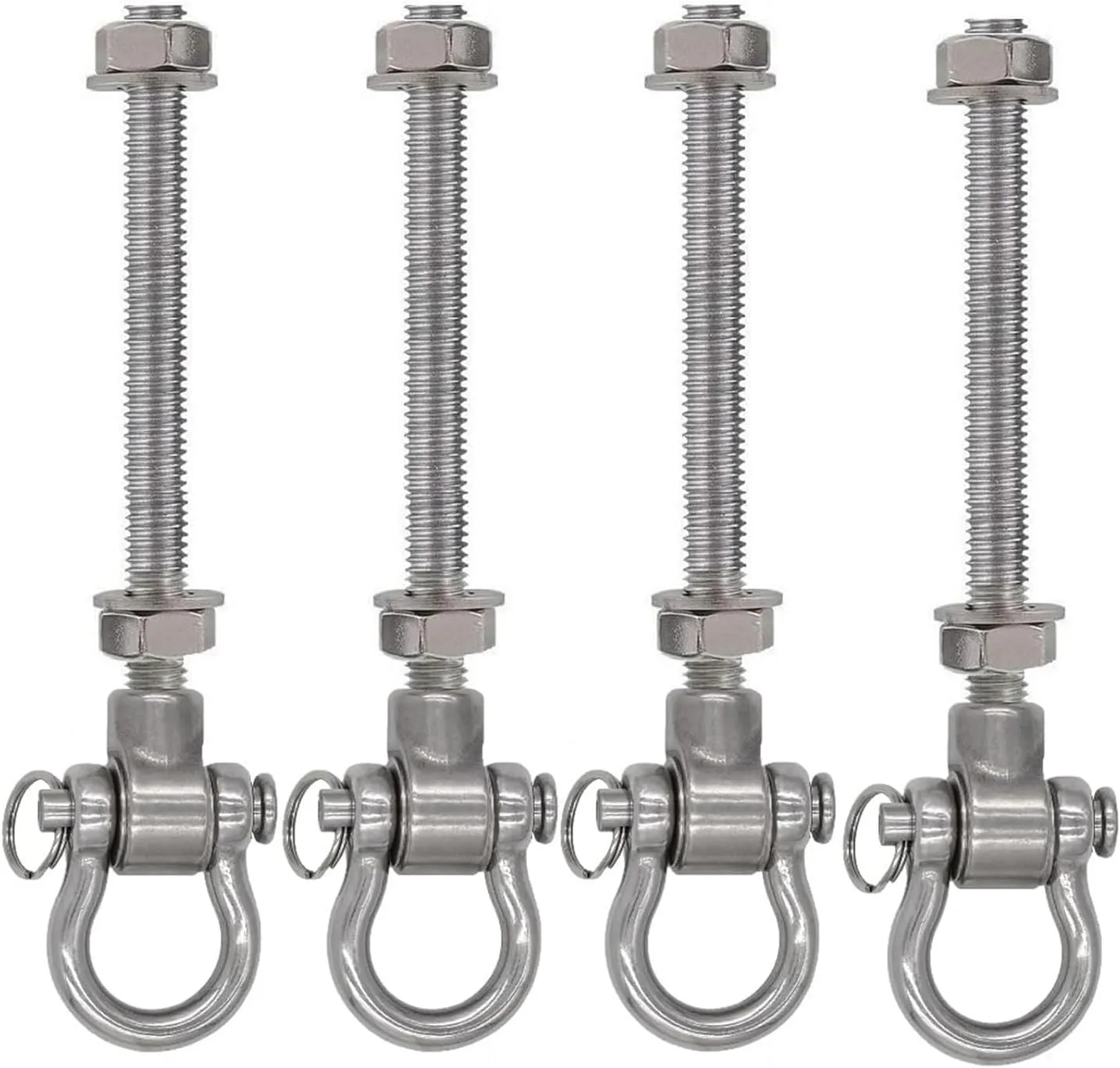 4pcs Heavy Duty Bearing Swing Hooks Hanger 1500 LB Wood Beam & I-Beam Hanger 9.25" Permanent Anti-Rust Mute 180° Swing Sets Hardware for Sandbag Yoga Swing Hammock Chair