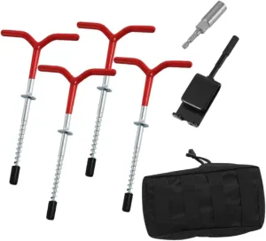 4Pcs Ice Fishing Anchors Ice Anchor Drill Adapter, Practical Tent Pegs Heavy Duty, Metal Shelter Anchors Fishing Anchor Tool