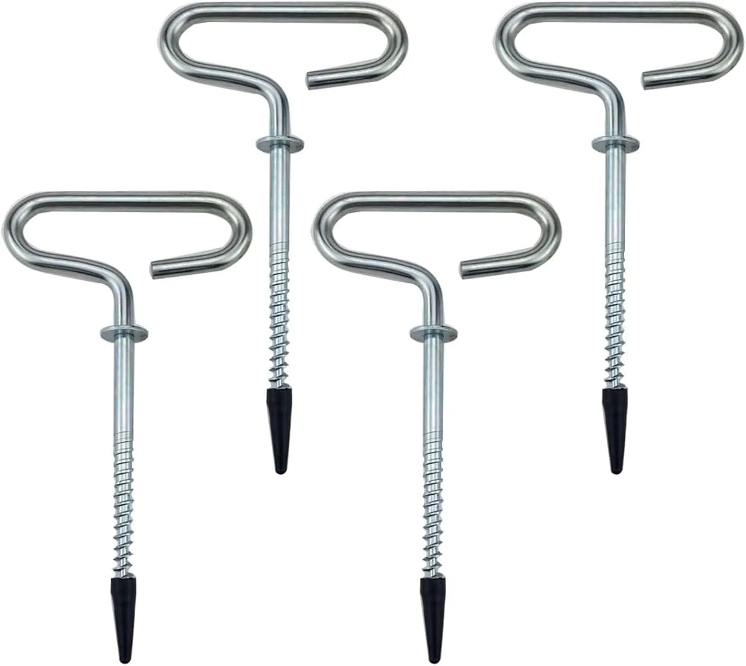 4Pcs Tent Stakes Heavy Duty, 20cm Ground Anchors, Threaded Peg for High Winds, Ice Fishing Shelter Nails, Metal Stake for Outdoor Camping Activities, Durable Tent Fixer Spikes, Diameter 9mm