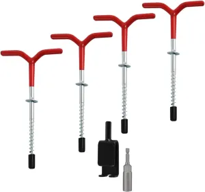 4X Ice Fishing Anchors Tent Stakes Ice Anchor Tool Heavy Duty Metal Reusable for Fixing Ice Shelters Ice Shanty Anchors