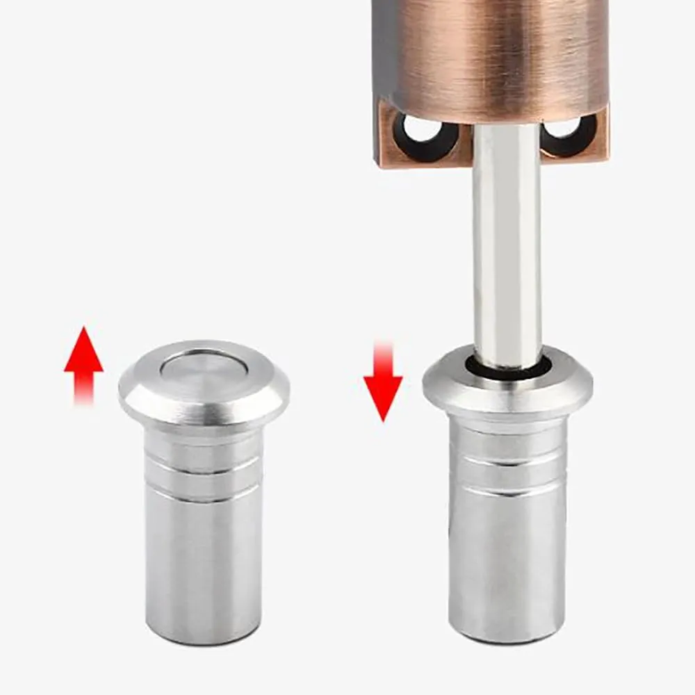 5-inch Silver Sliding Door Lock, Stainless Steel with Lock Hole（2pack）