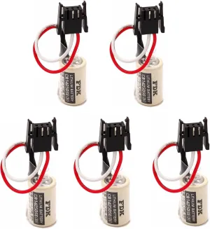 5-Pack 3V CR14250SE Replacement PLC Battery for FDK, AB Allen Bradley 1747-BA,1769-BA, 1756-BA1,TL-2150/C, 1746-BAS, SLC-500 Series Backup Power Supply