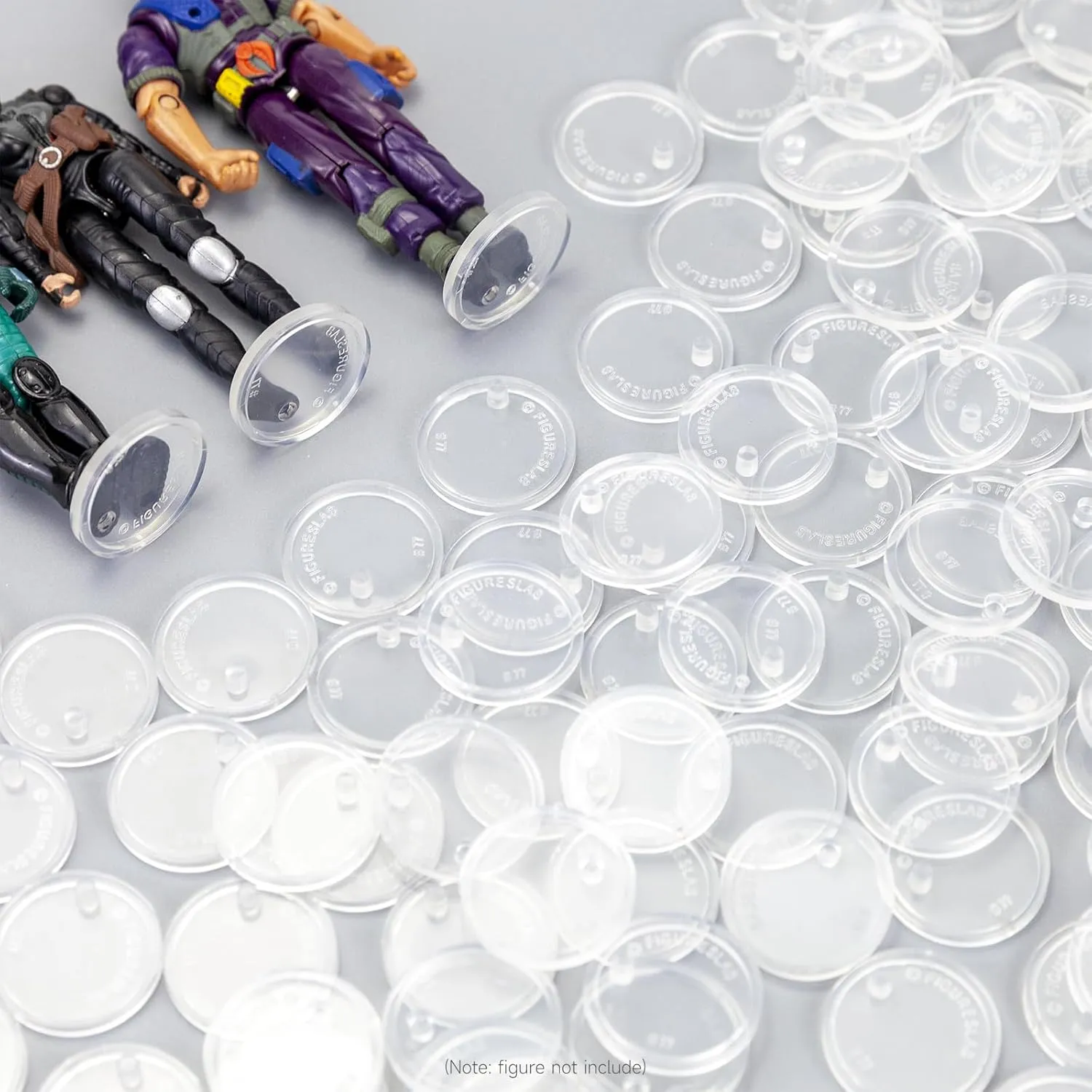 50 Pieces Round Clear Action Figure Display Stands Compatible with 3.75 inch Vintage Star Wars /Gi joe Figure Toy (Fit For 3.75 inch Vintage SW/Gi joe(25MM))