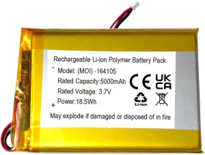 5000mAh Battery Replacement for Vtech RM7764HDV2, RM5854HD, RM7766HD,VM5263, VC2105, RM7868 2HD, VM928HD, VM901, RM5766HD, VM919HD, Leapfrog LF915, LF920, LF930 HD Video Baby Monitor