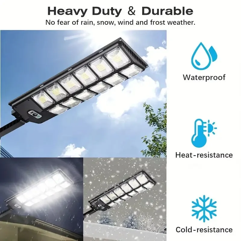 504-LED Ultra-Bright 6500K Solar Motion Sensor Street Light with Remote Control