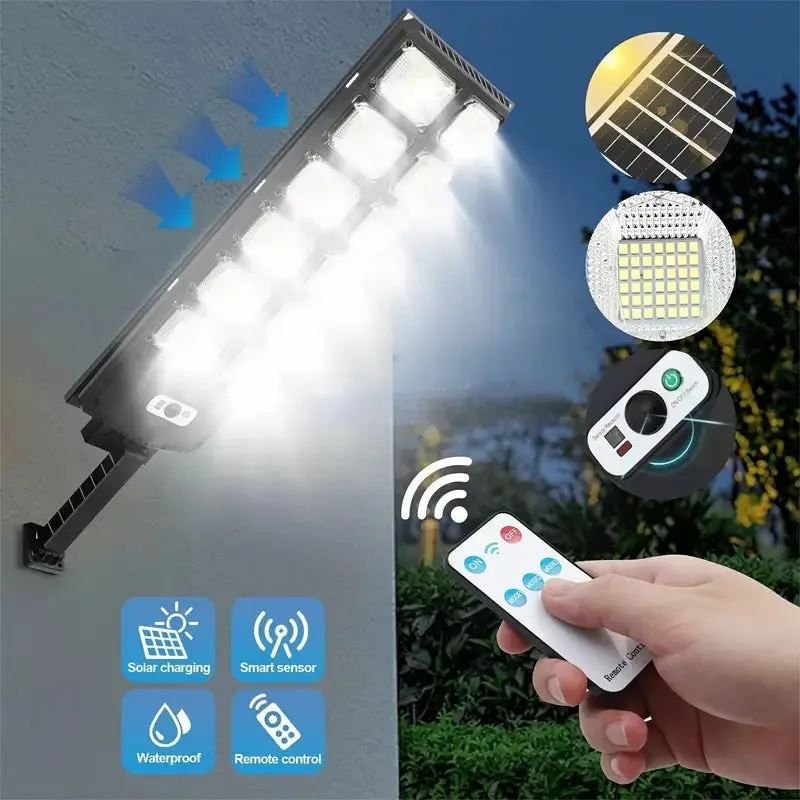 504-LED Ultra-Bright 6500K Solar Motion Sensor Street Light with Remote Control