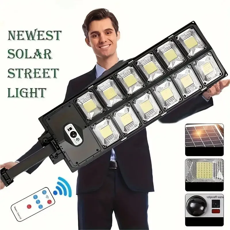 504-LED Ultra-Bright 6500K Solar Motion Sensor Street Light with Remote Control
