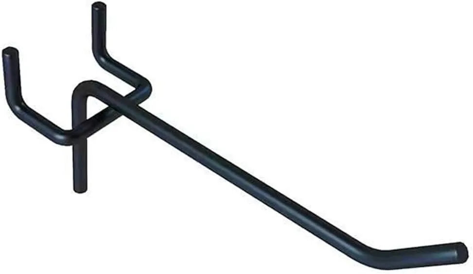 50Pcs Pegboard Hooks, 6 Inch PegBoard Shelving Hook Heavy Duty Peg Wall Hooks Fit 1/4" or 1/8" Pegboard for Garage, Office, Kitchen, Store, Black