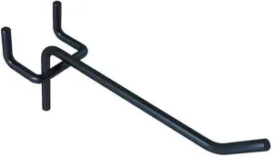 50Pcs Pegboard Hooks, 6 Inch PegBoard Shelving Hook Heavy Duty Peg Wall Hooks Fit 1/4" or 1/8" Pegboard for Garage, Office, Kitchen, Store, Black