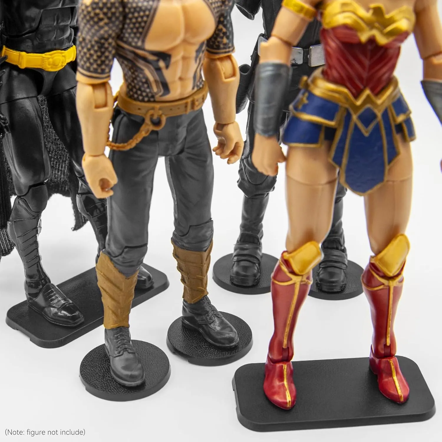 56PCS Action Figure Stand Bases, Assembly Display Holder Accessories, Fit for Most 6inch Mavel Legends Series/Gi Jeo Classified Series/D C/Mo tu Figures, Black/ Mix Square & Round Shape