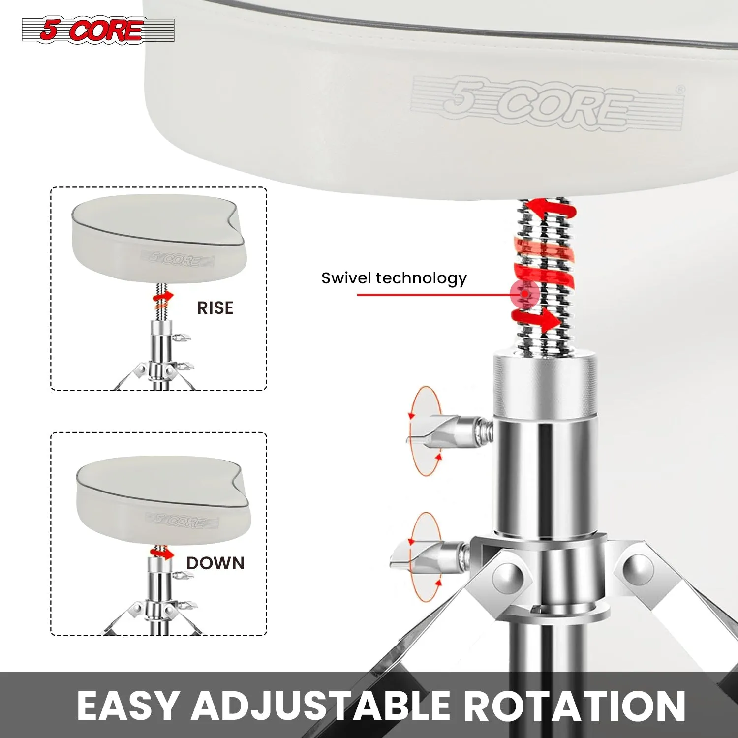 5Core Drum Throne Padded Guitar Stool Saddle Drummer Seat for Adults &