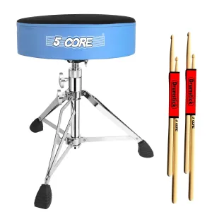 5Core Drum Throne Padded Guitar Stool Swivel Adjustable Drummer Seat