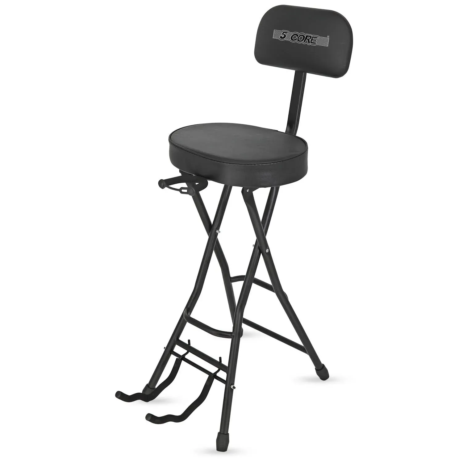 5Core Guitar Stool Adjustable Backrest Piano Chair Padded Seat Music