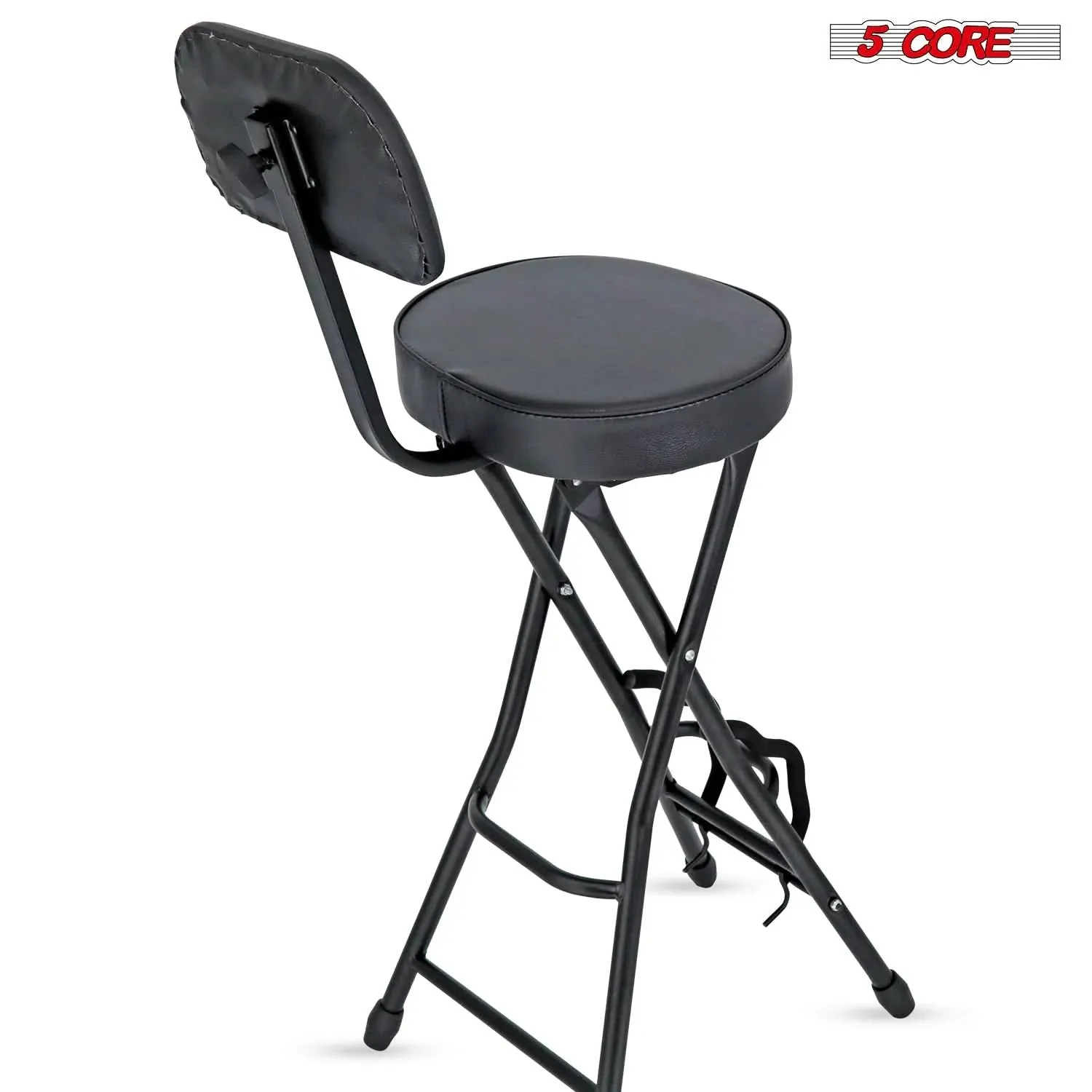 5Core Guitar Stool Adjustable Backrest Piano Chair Padded Seat Music