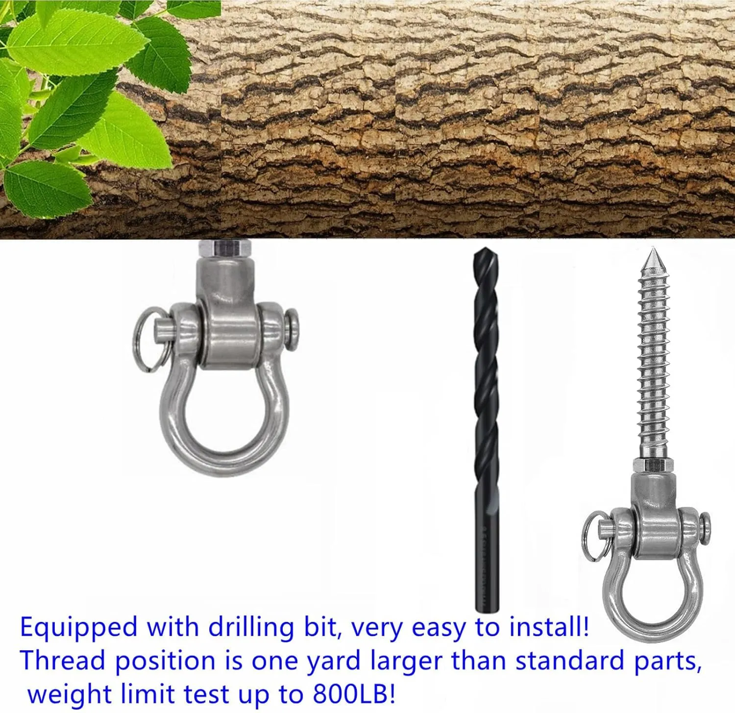 6 Bearing Swing Hangers Permanent Anti Rust Heavy Duty 180° Swing, 1500 lb Capacity sandbag Yoga Swing Hammock Chair