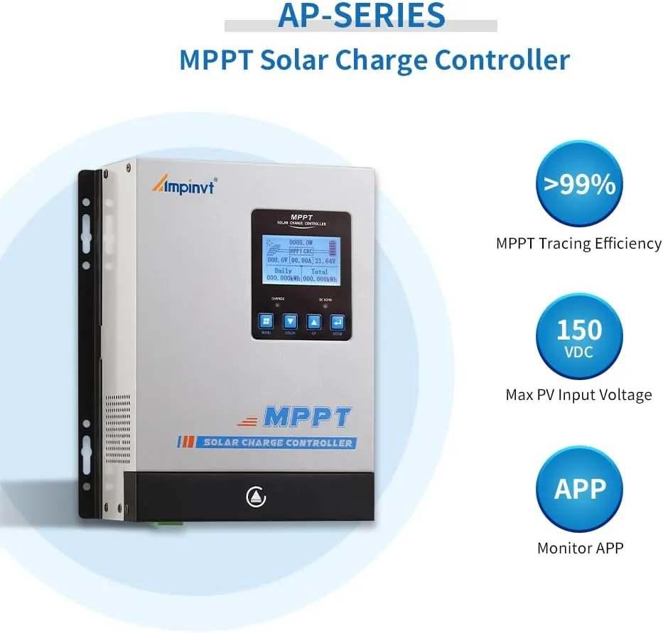 60amp MPPT Solar Charge Controller , 12v 24v 36v 48v auto Solar Battery Panel Regulator , max 150v PV Input, fit for Sealed, Gel, Flooded, and Lithium Batteries