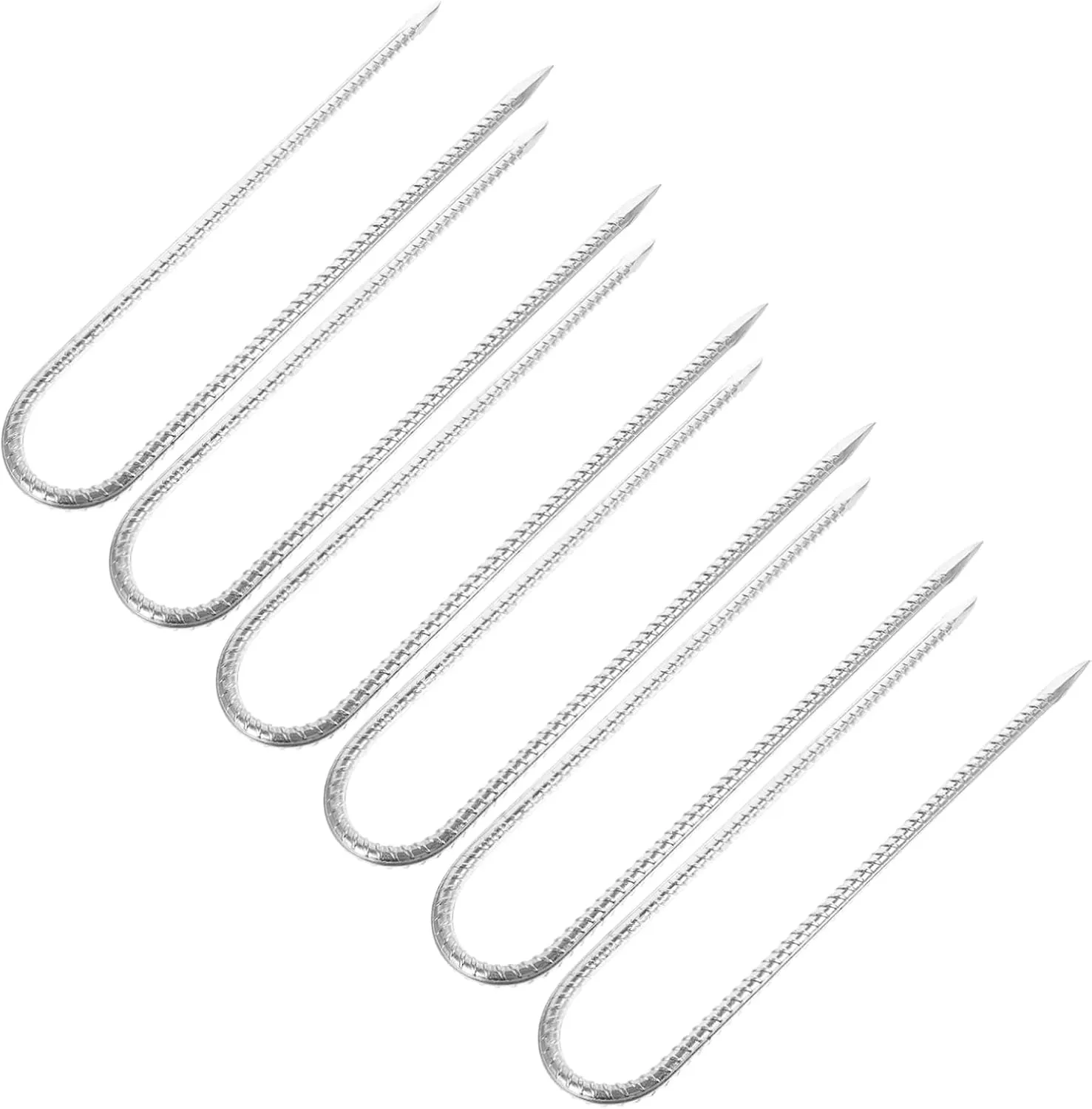 6pcs Heavy Duty U-Shaped Tent Stakes for Camping Trampoline Garden Ground Anchors for Secure Outdoor Activities for BBQ Hiking and Climbing