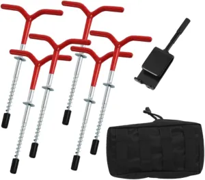 6X Ice Fishing Anchors Ice Anchor Drill Adapter Sturdy Tent Pegs Accessories. Heavy Duty Fishing Anchor Tool. Shelter Anchors