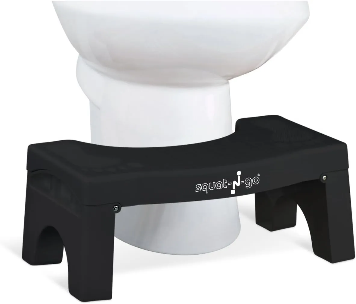 7” Folding Squatting Stool | The Only Foldable Toilet Stool | Convenient and Compact – Great for Travel | Fits All Toilets, Folds for Easy Storage, Use in Any Bathroom | Black Color |