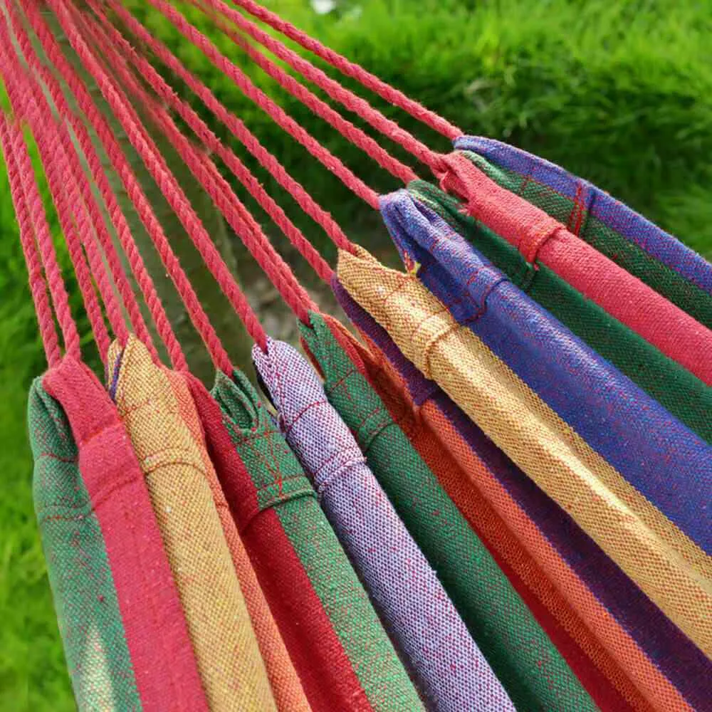 75"x59" Garden Camping Hammock Swing Bed 450lbs Capacity w/ Tree Strap Hiking Travel