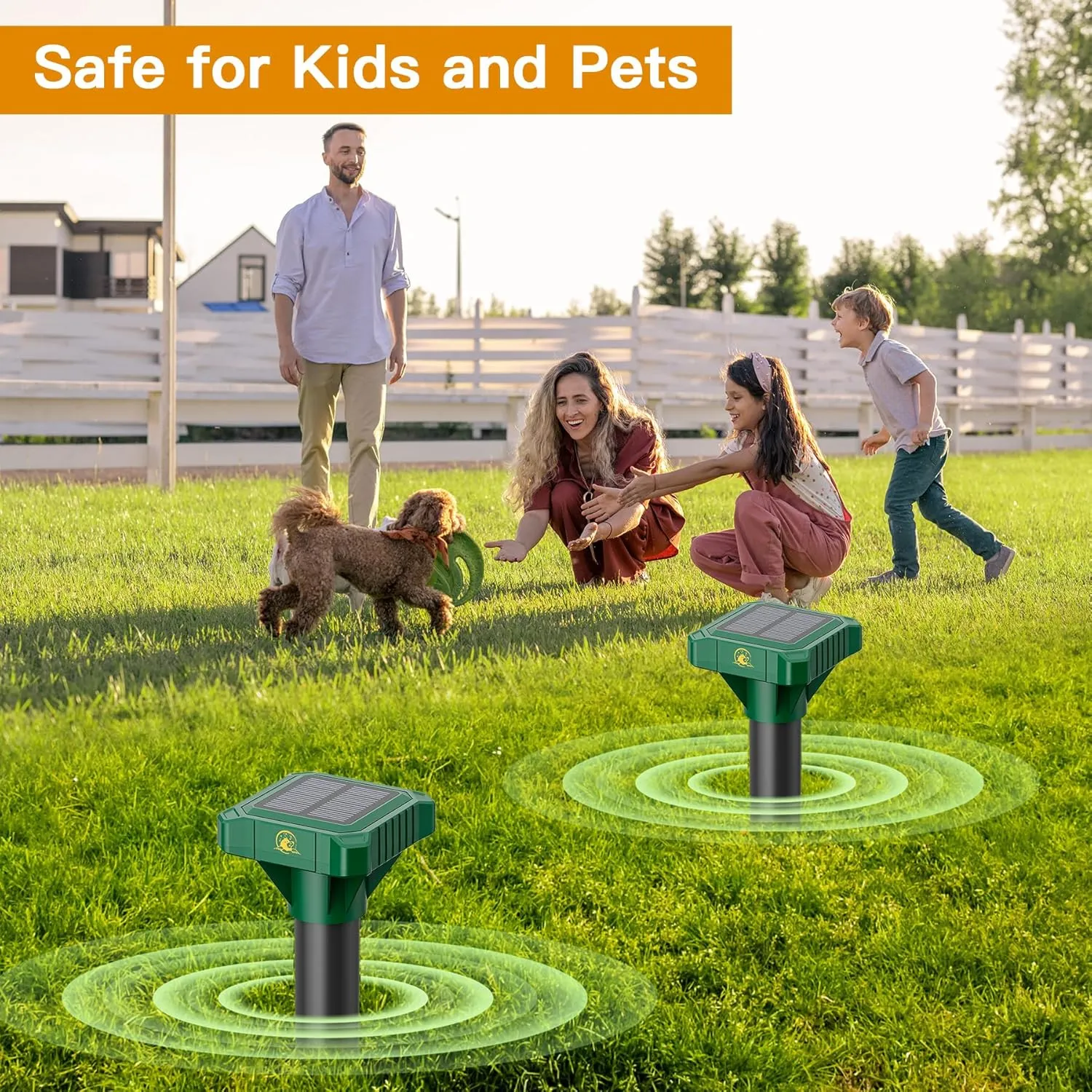 8 Pack Mole Repellent Solar Powered, IP65 Waterproof Gopher Chipmunk Repeller Outdoor, Groundhog Snake Repellent for Yard, Sonic Mole and Vole Deterrent Spikes, Effective Lawn and Garden Protection