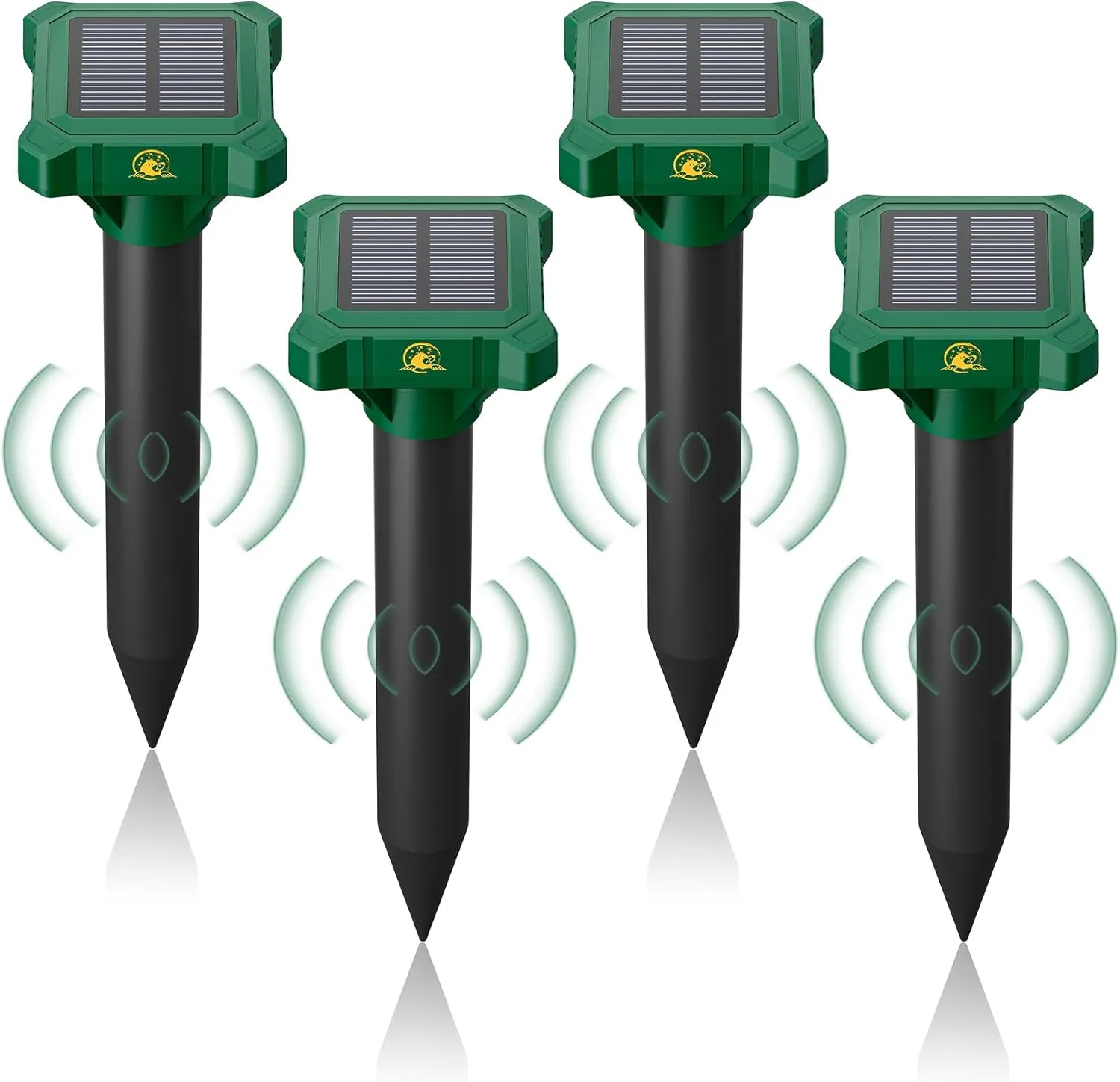 8 Pack Mole Repellent Solar Powered, IP65 Waterproof Gopher Chipmunk Repeller Outdoor, Groundhog Snake Repellent for Yard, Sonic Mole and Vole Deterrent Spikes, Effective Lawn and Garden Protection