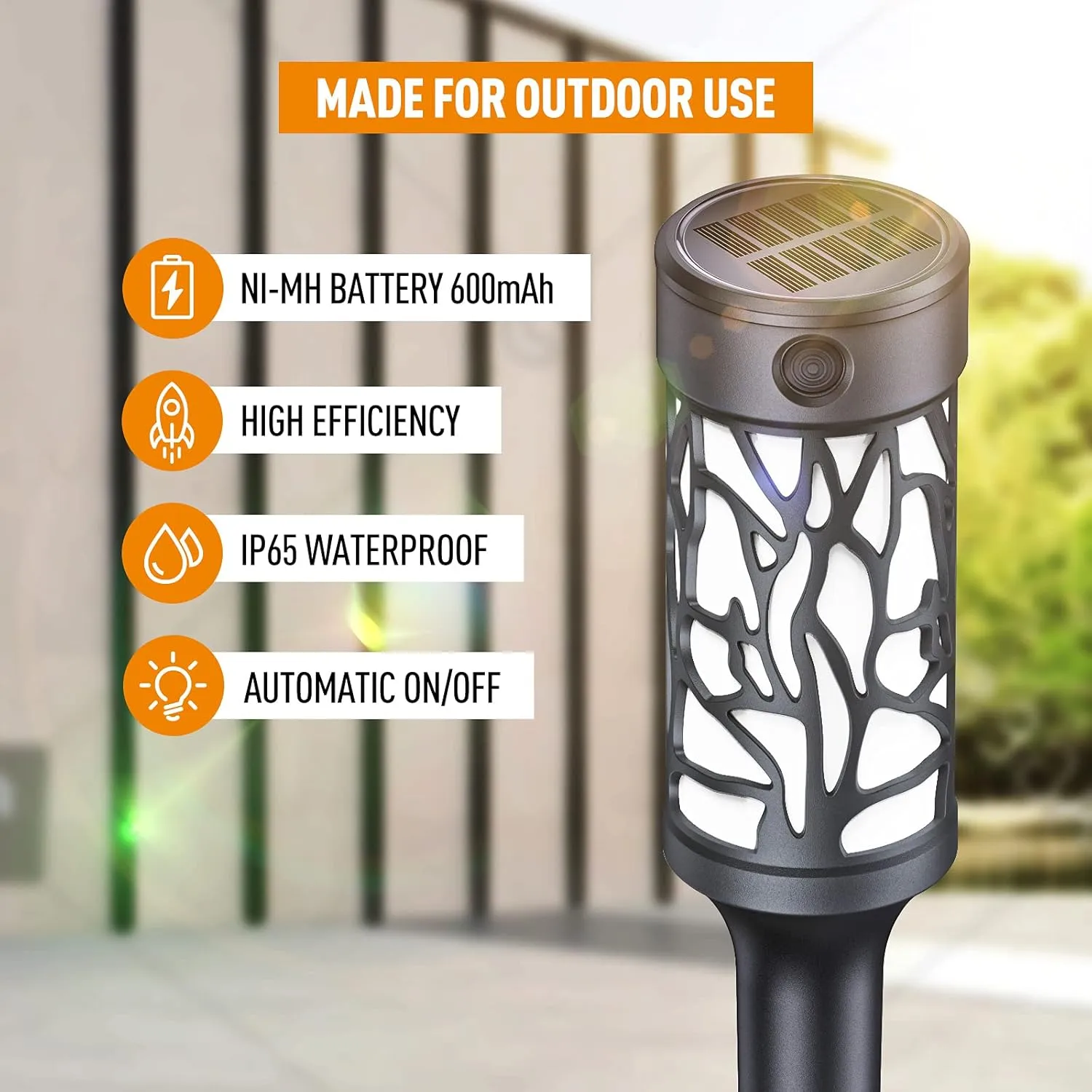 8 Pack Solar Outdoor Lights with Dancing Flickering Flames for Garden, Halloween Decorations, Waterproof Yard Decor for Pathway, Patio