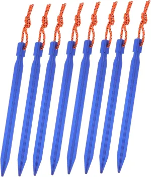 8pcs Tent Pegs Camping Accessories Tent Stakes Heavy Duty Camping Accessories Canopy Stakes Blue Aluminum Alloy