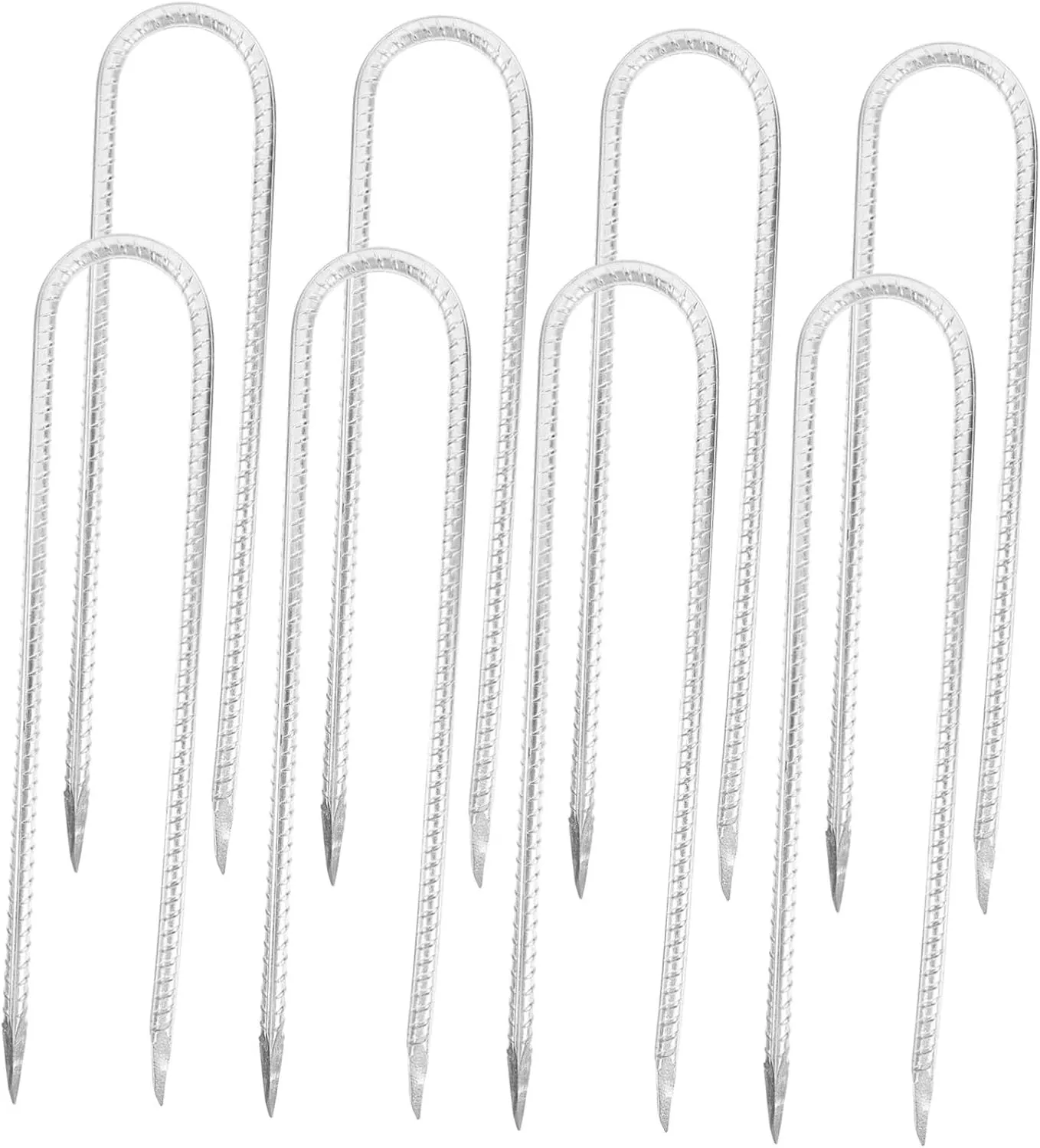 8pcs U-Shaped Camping Tent Pegs Heavy Duty Garden Swing and Trampoline Stakes Fastening Nails for Tents Trampolines and Gardening Easy Installation