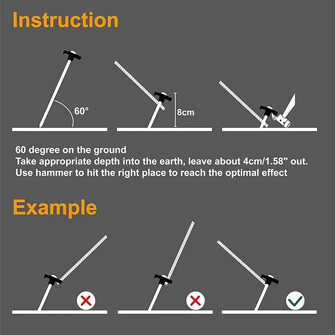 ABCCANOPY Tent Stakes 16" Camping Tent Stakes, 10pc-Pack (Black)