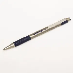 AbilityOne® Skilcraft Zebra Retractable Ballpoint Pen, Stainless Steel Barrel, Blue Ink, Medium Point