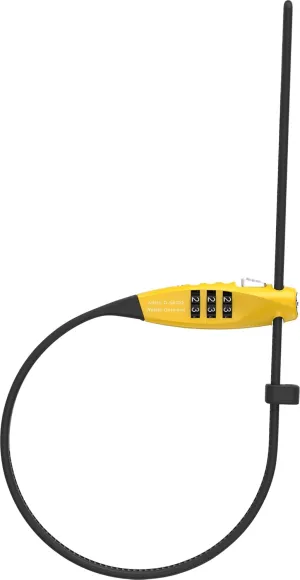 ABUS Combiflex TravelGuard Cable Lock - Lock for Securing Helmet, Pushchair, Skis and Luggage - 45 cm Cable Length - with Number Code - Yellow
