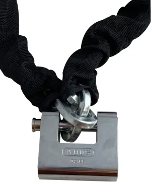 ABUS Hardened Steel 8KS 2 Foot x 5/16" Thick Square Security Chain with ABUS 92/65 Monoblock Brass Padlock Keyed Different, for Bikes, Containers, Trailers, ATV's, Motorcycles and Personal/Industrial