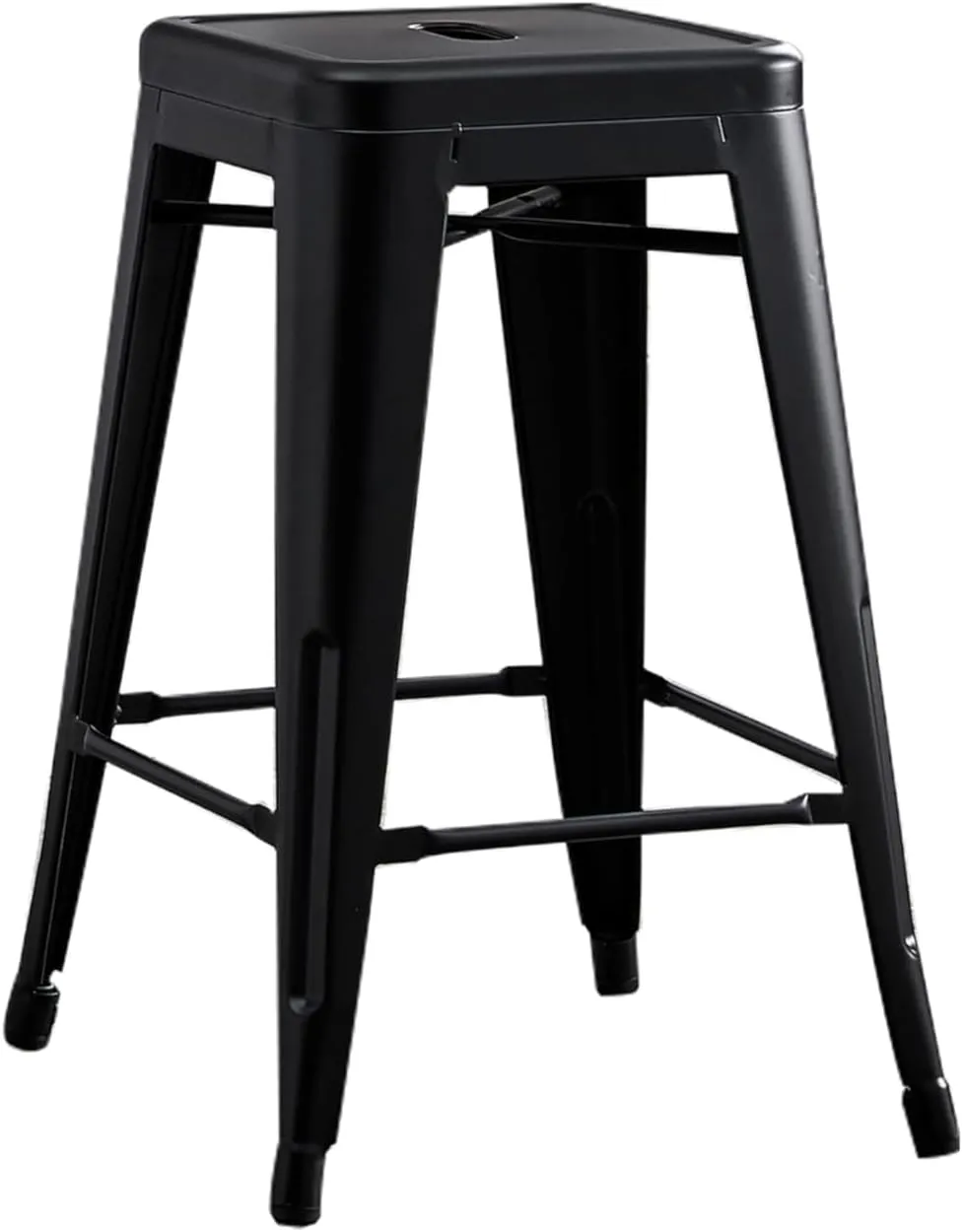 AC Pacific 24” Metal Backless Barstool Set of 2 – Country Rustic Style, Lightweight & Sturdy Build, Easy Assembly – Matte Black Finish