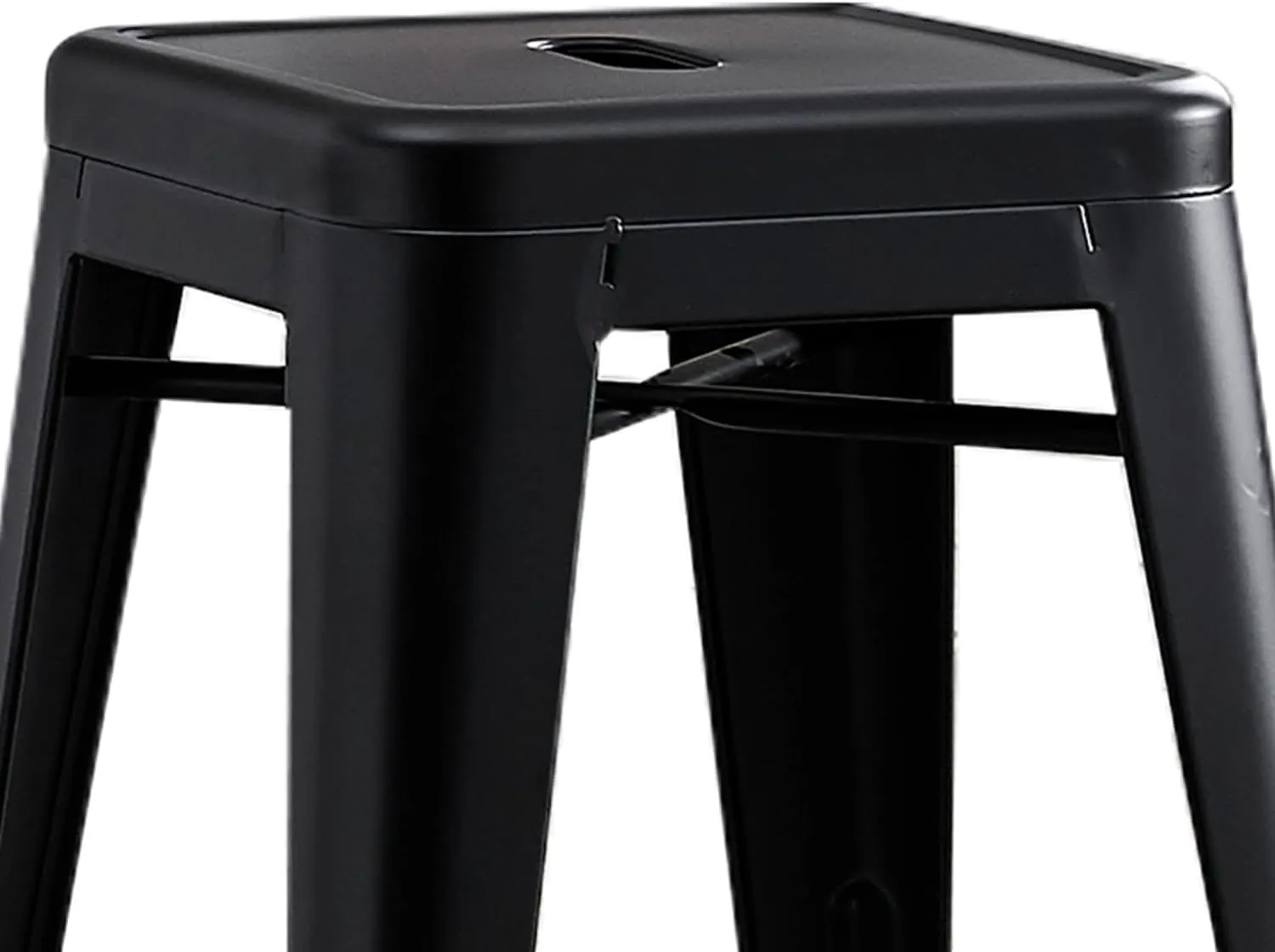 AC Pacific 24” Metal Backless Barstool Set of 2 – Country Rustic Style, Lightweight & Sturdy Build, Easy Assembly – Matte Black Finish