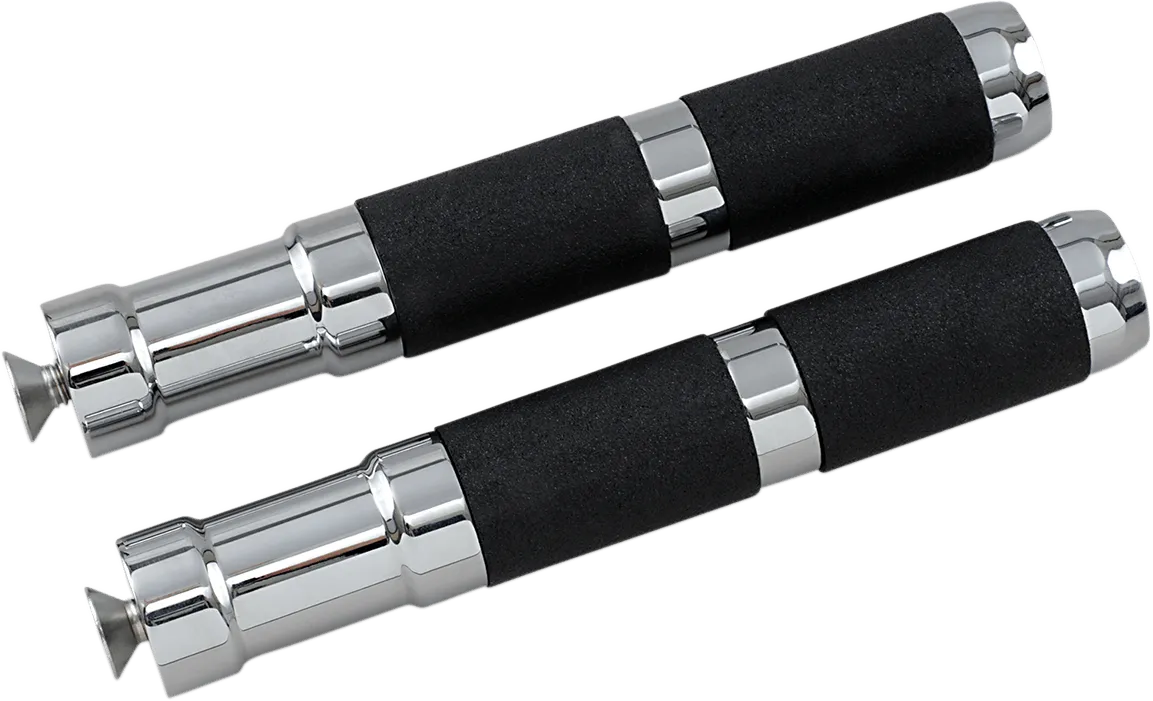 Accutronix RP111-KGC Chrome Footpegs - Knurled - Male Mount - 5-1/4in.