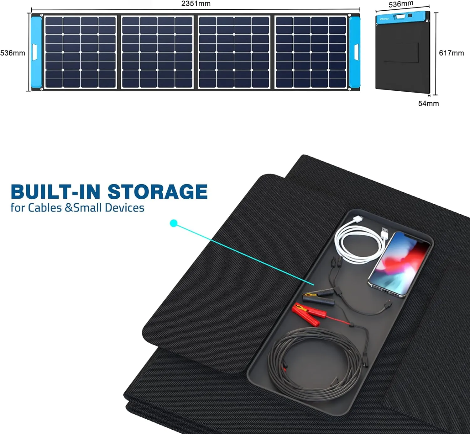 ACOPOWER Omni 200W All-in-one Solar Panel Suitcase,200Watt Foldable Solar Kits
