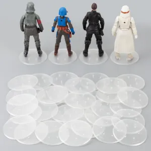 Action Figure Stand Star Was Black Series 6inch, 1/12 Scale Figures Toy Collection Support Display Holder Bases Accessories, 6-Pegs 3-Size, Circle, 24PACK
