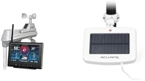 AcuRite Iris Weather Station with HD Display, Solar Power Pack, Indoor/Outdoor Thermometer and Hygrometer for Temperature and Humidity, Rain Gauge, Wind Speed/Direction, and Built-in Barometer