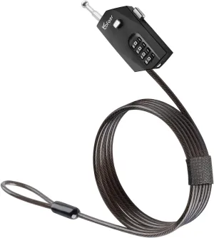 Adjustable Cable Lock, Combination Wire Lock Trail Camera and Kayak Locking Cable Appliance Combo Lock Adjustable Fridge Lock for Child Safety with 6.5ft Long Cord for Luggage Suitcase Helmet