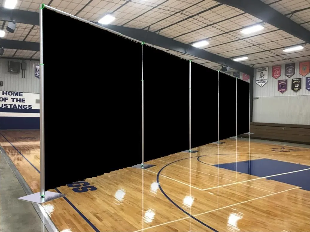 Adjustable Heavy Duty Portable 10FT X 50FT Pipe and Drape Backdrop Kit (Black Drape) Quick Set Up Without Tools for Wedding&Party&Event&Photography&Show&Display (10FT X 50FT & Black Drape)