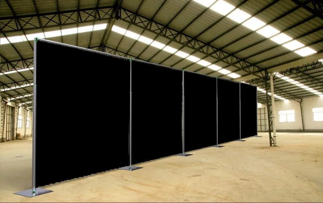 Adjustable Heavy Duty Portable 10FT X 50FT Pipe and Drape Backdrop Kit (Black Drape) Quick Set Up Without Tools for Wedding&Party&Event&Photography&Show&Display (10FT X 50FT & Black Drape)