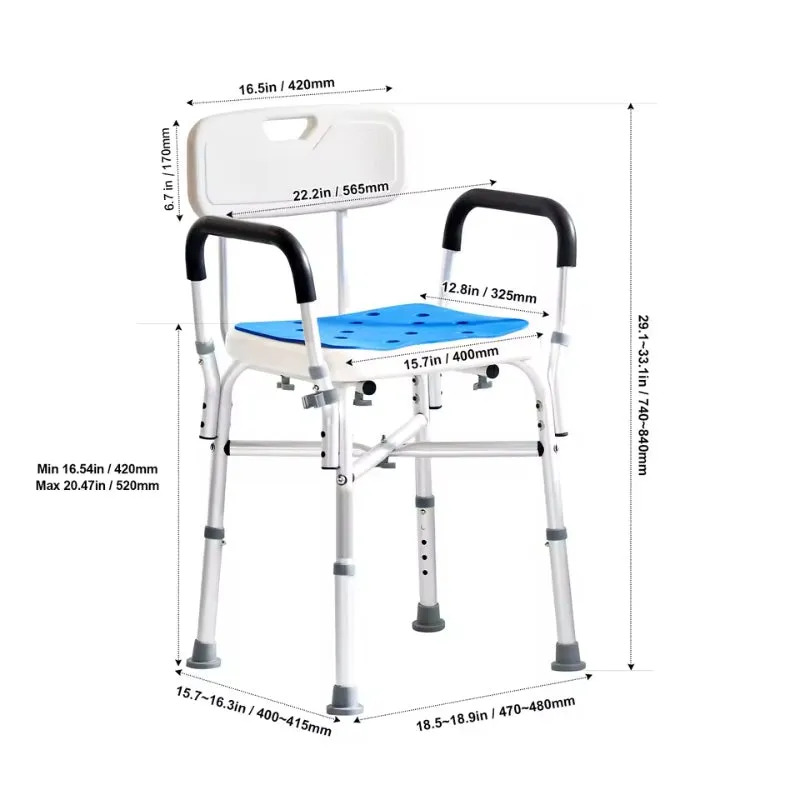 Adjustable Shower Chair for Elderly – Durable and Comfortable Shower Stool for Disabled