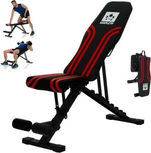Adjustable Weight Bench - Professional Grade Fitness Equipment for Full Body Workout. Larger Size, Heavy-Duty Steel Construction, 8-Position Backrest, Foldable Design, Ready to Use