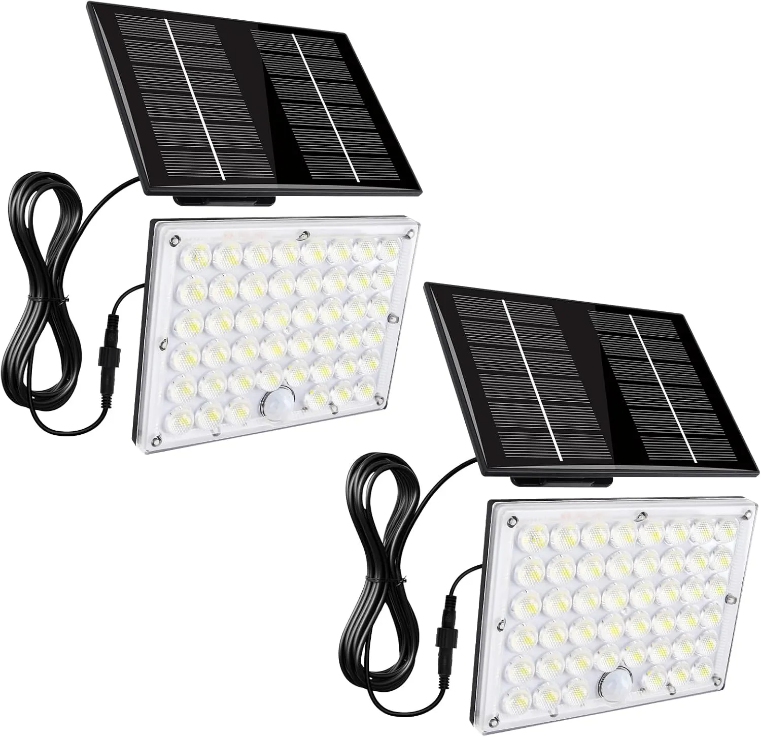 Aialun 184 LED Solar Outdoor Flood Lights, Motion Sensor Solar Powered FloodLights with 16.4ft Cable, IP65 Waterproof 3 Modes Dusk to Dawn Outside Security Lights for Porch, Yard, Garage, 2 Pack