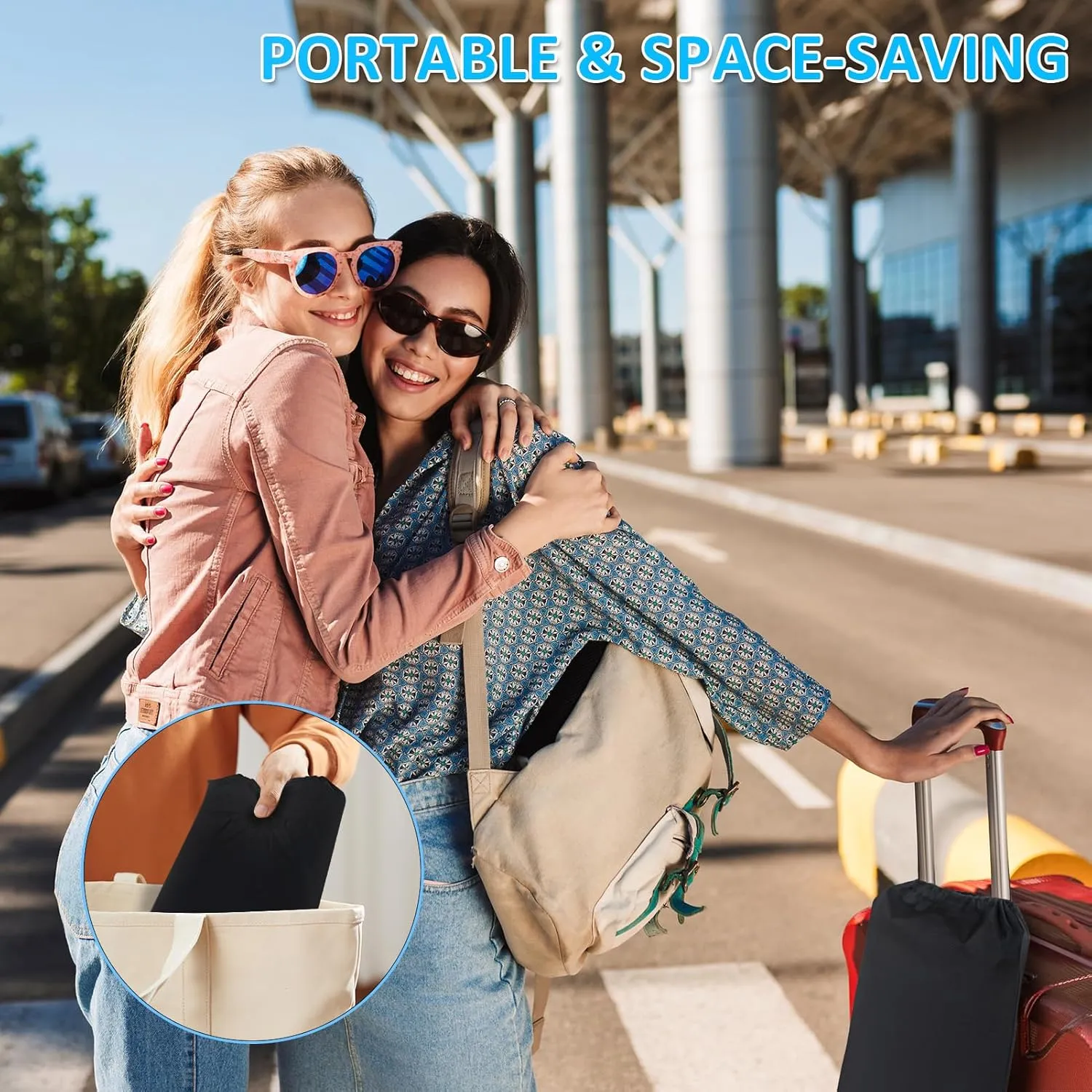 Airplane Foot Hammock, Airplane Footrest Office with 2 Hooks Long Flight Hammock Memory Foam Travel Footrest Plane Foot Sling Under Desk at Work Gaming Travel Essentials, Pink